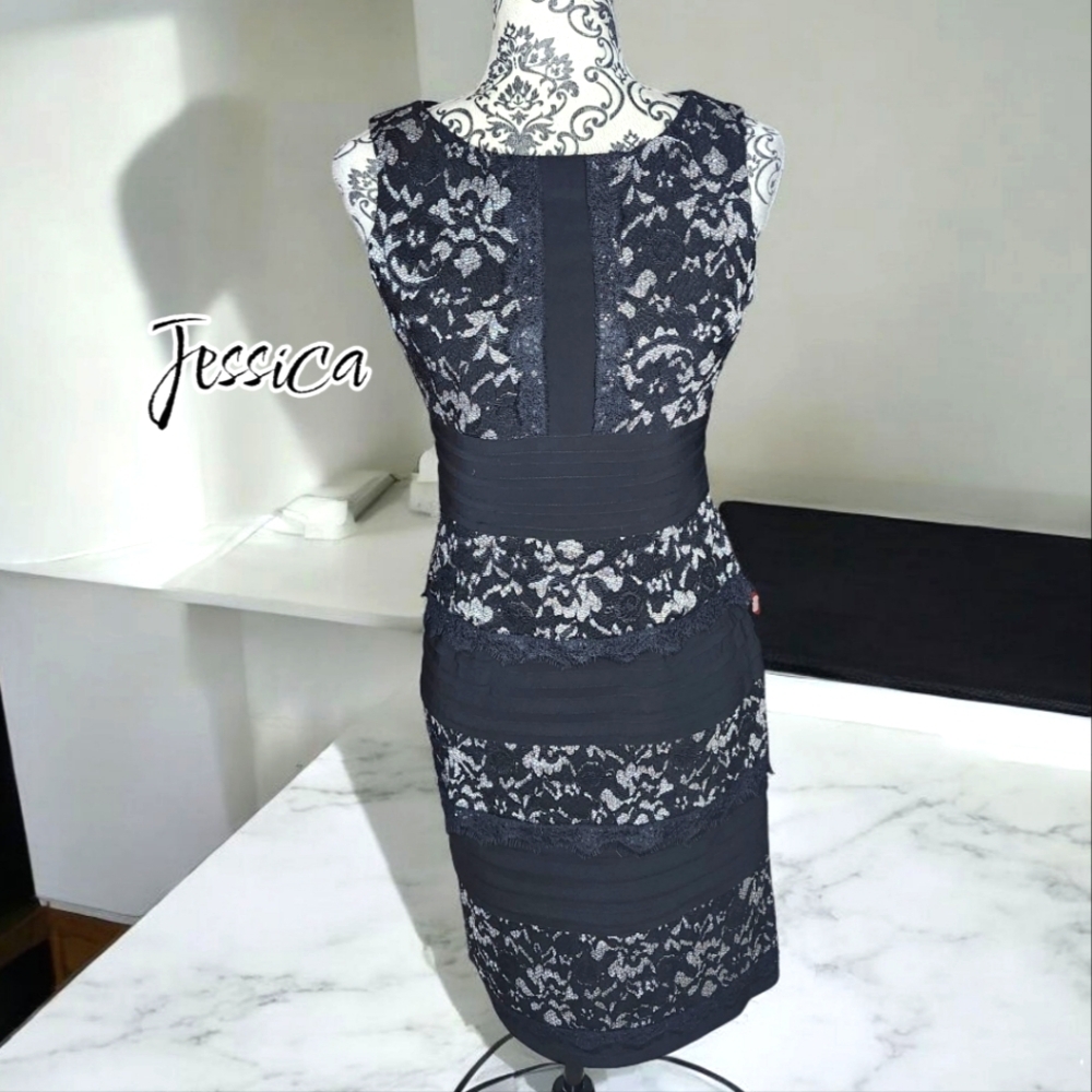 JESSICA Black Lace Dress - 4